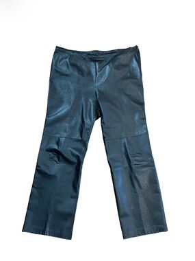 Vintage Black Leather Straight Leg Minimalist Danier Trouser Pants